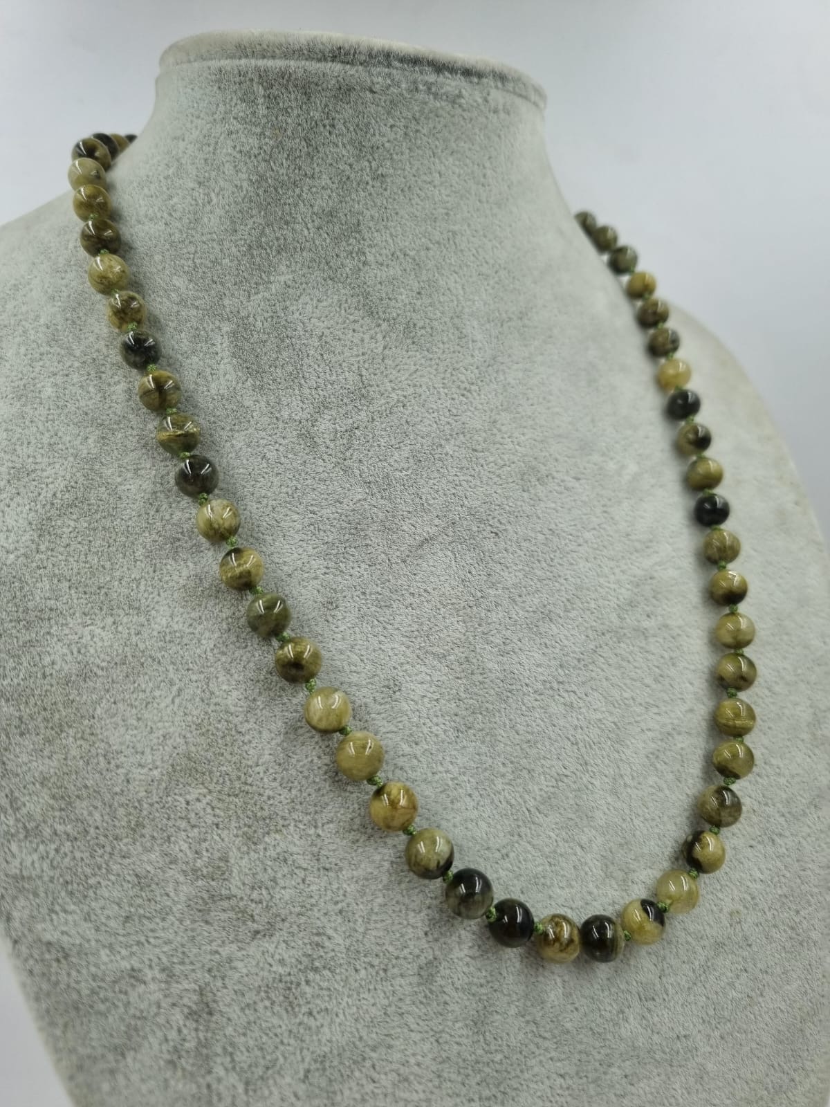 Yeşil Turmalin 8mm/45cm Kolye