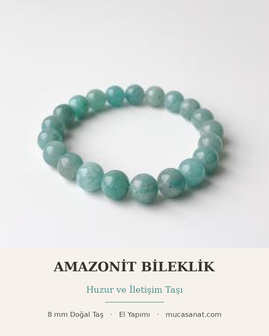 Amazonit 8mm Doğal Taş Bileklik