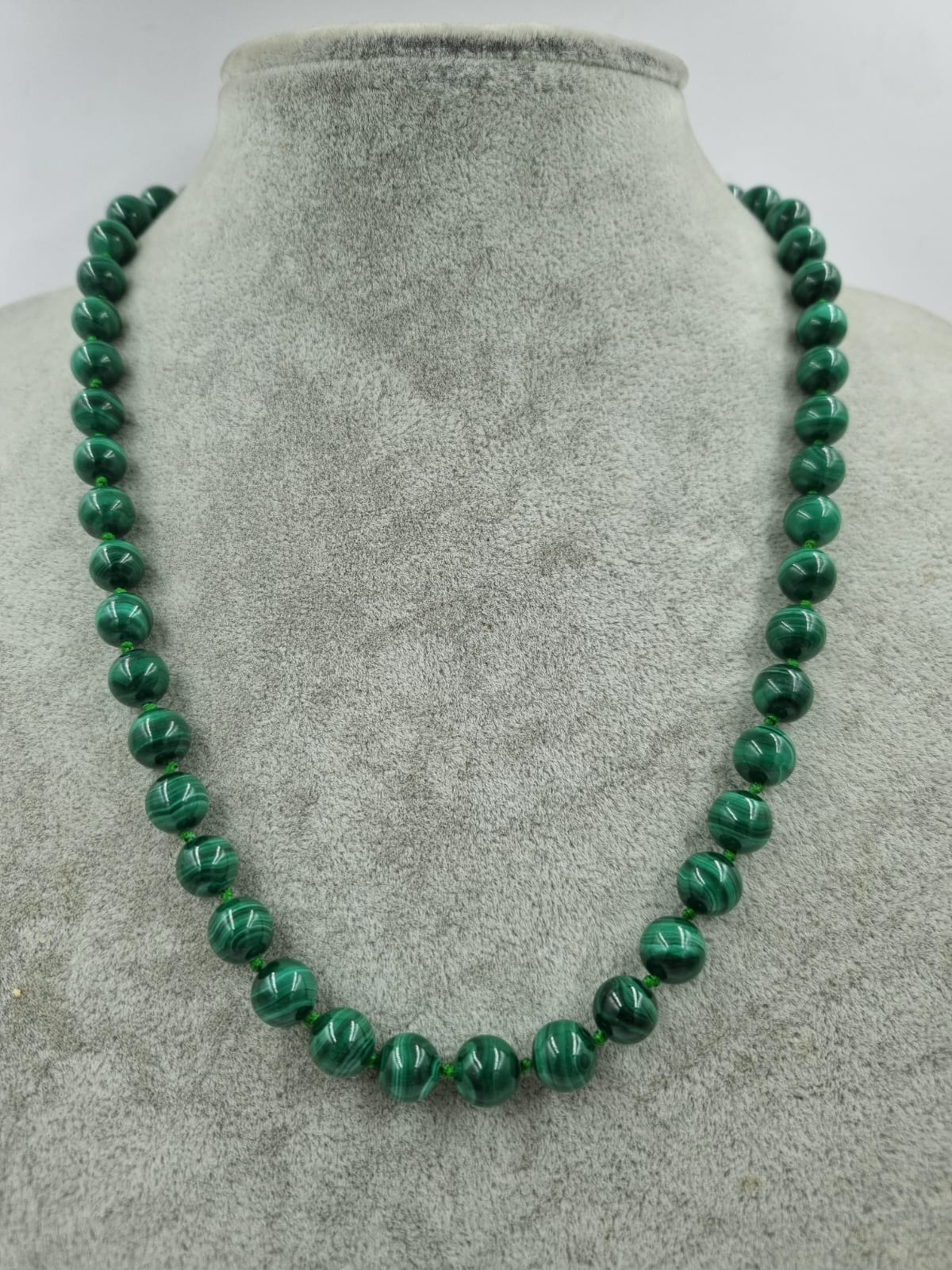 Malahit 8mm/50cm Gümüş