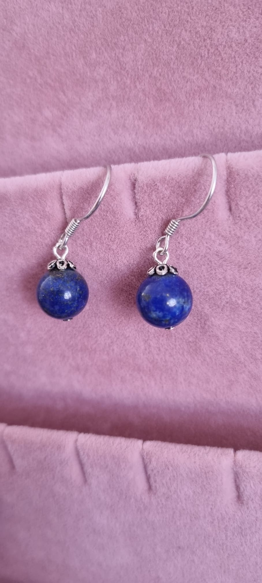 Lapis Lazuli Doğaltaş Gümüş Küpe
