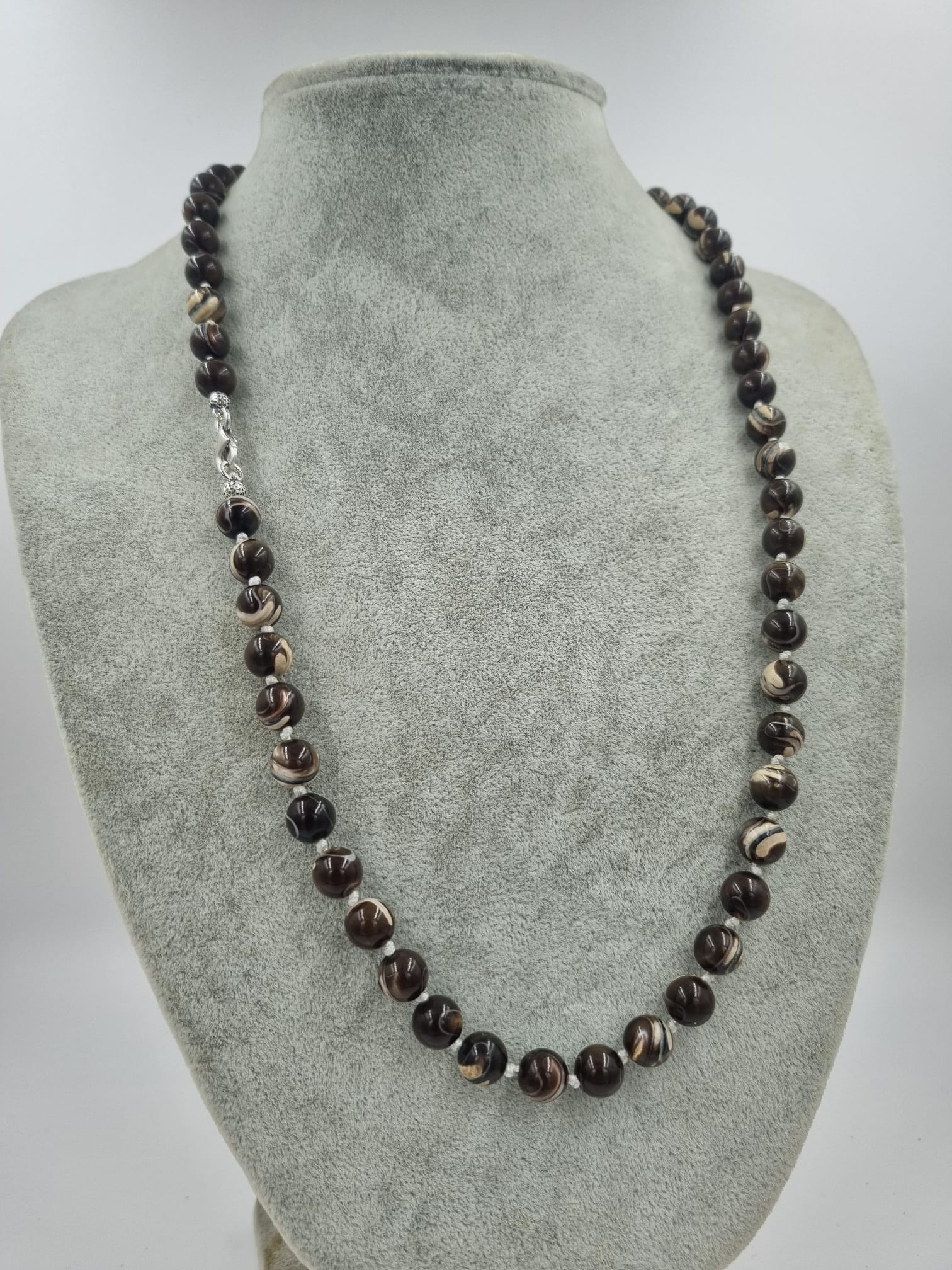 Sedef Dalmaçya 8mm/55cm Gümüş Kolye