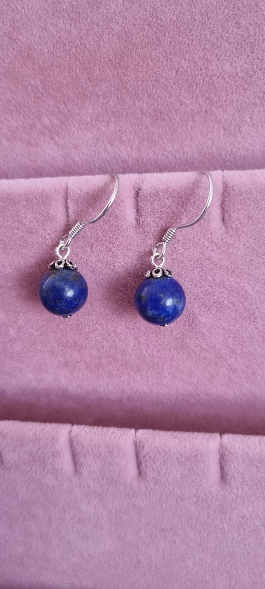 Lapis Lazuli Doğaltaş Gümüş Küpe