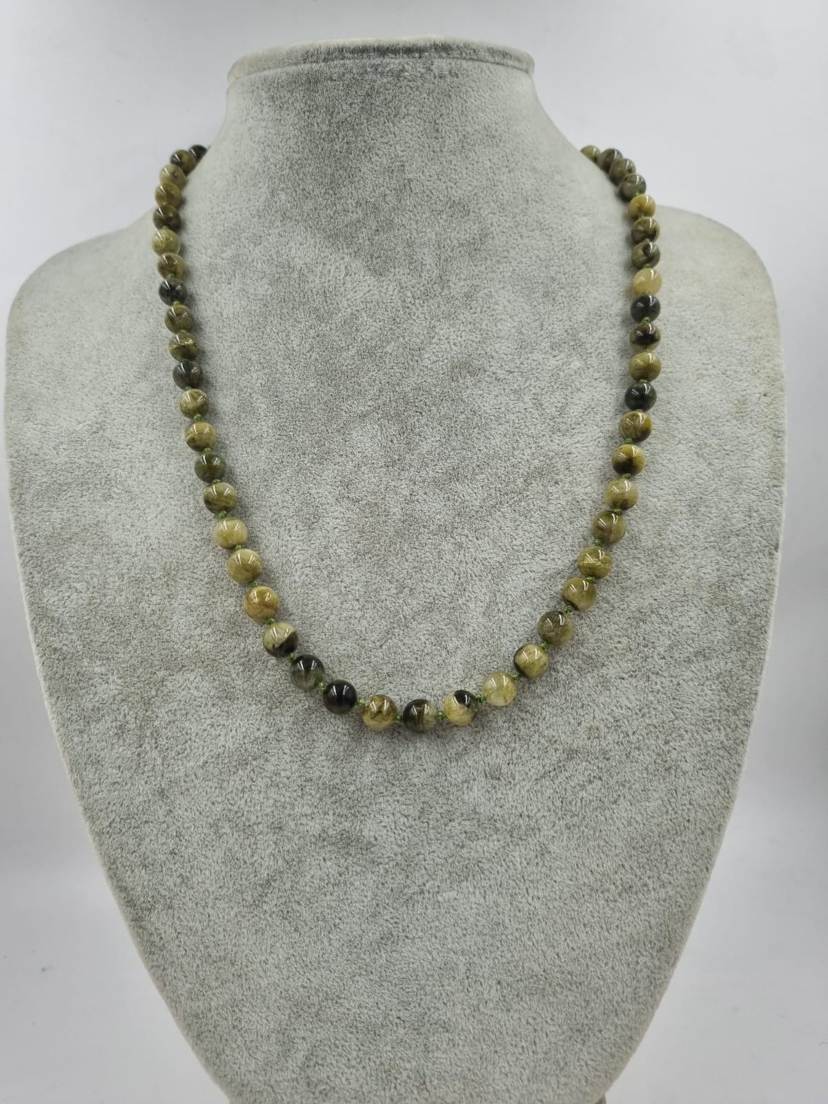 Yeşil Turmalin 8mm/45cm Kolye