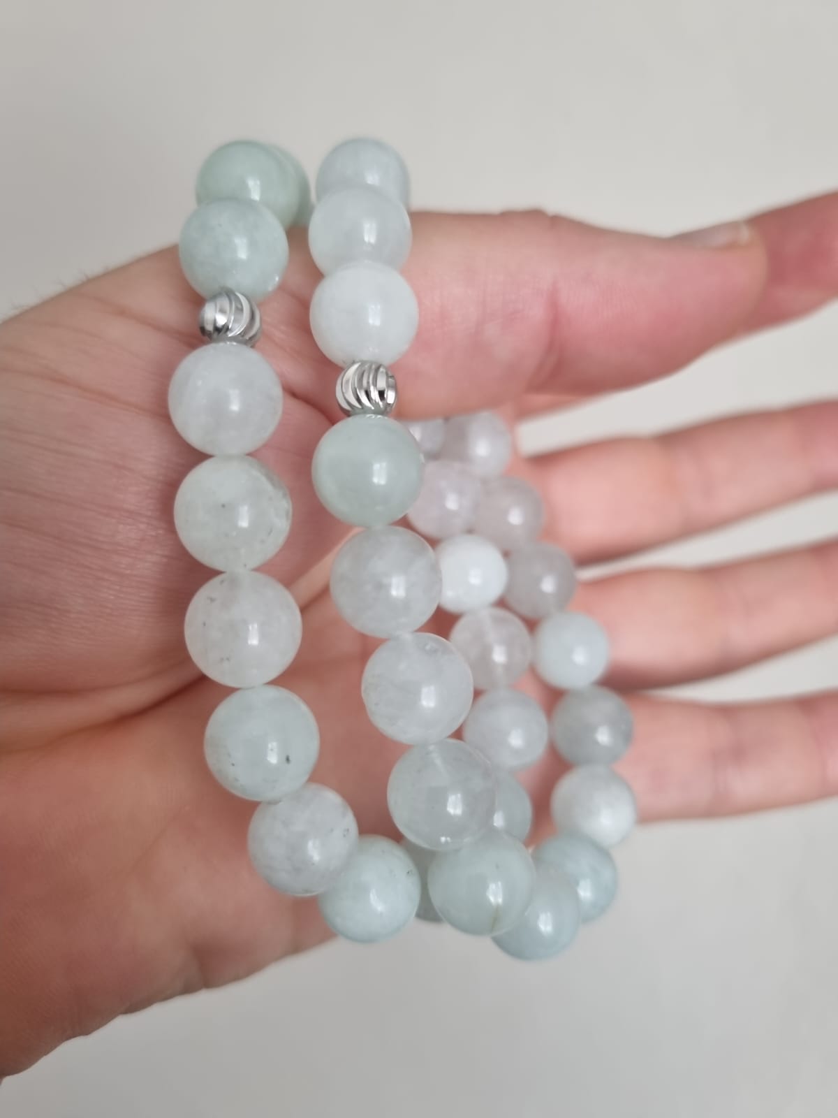 Beyaz Aquamarin 10mm Ruhsal Berraklık