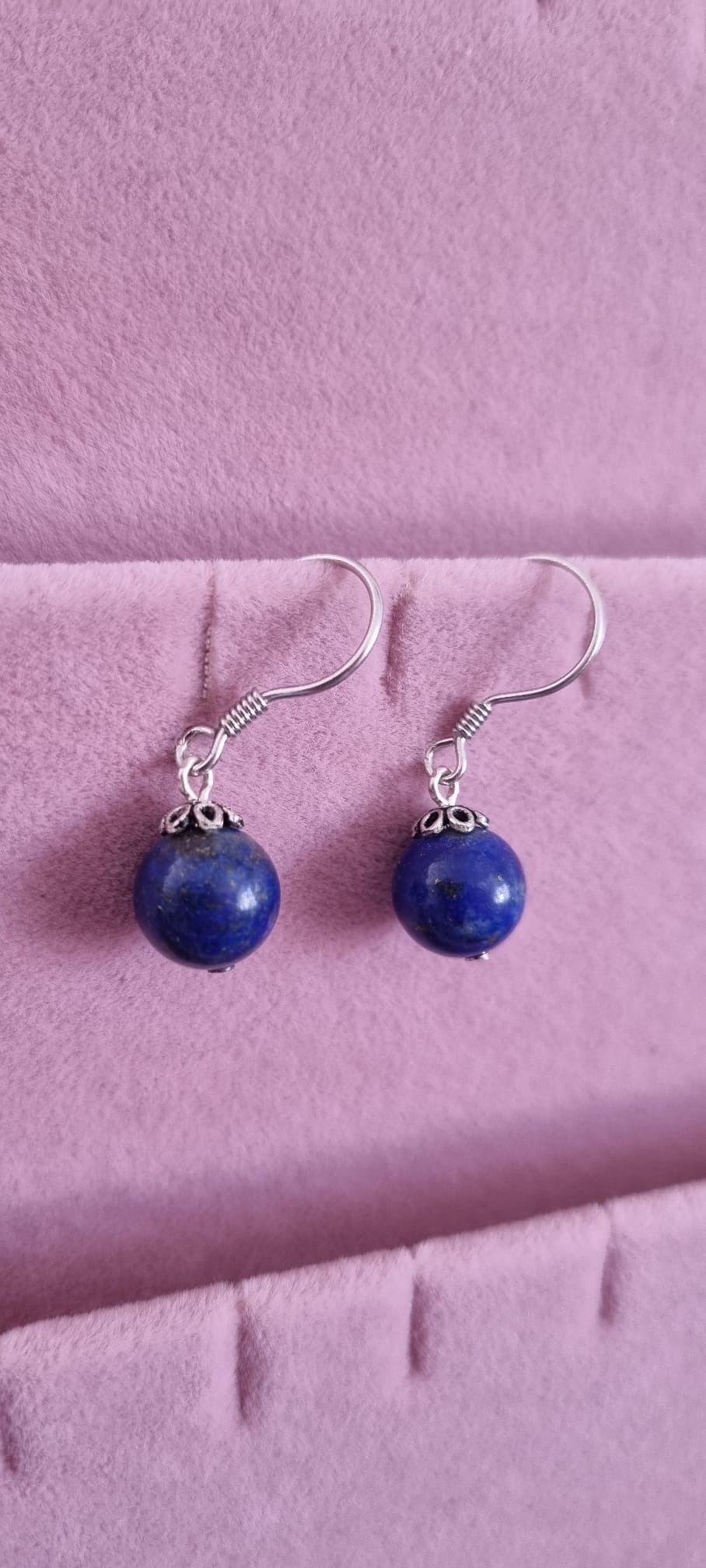 Lapis Lazuli Doğaltaş Gümüş Küpe