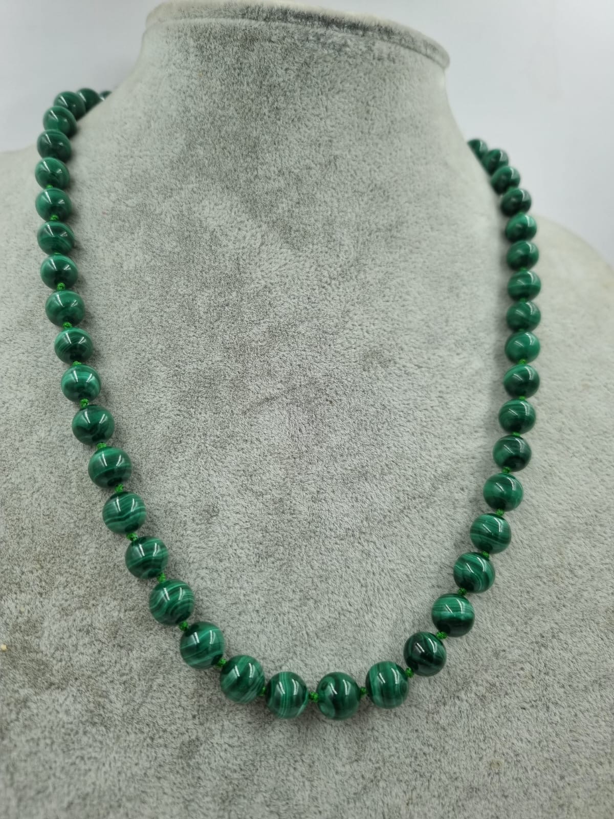 Malahit 8mm/50cm Gümüş