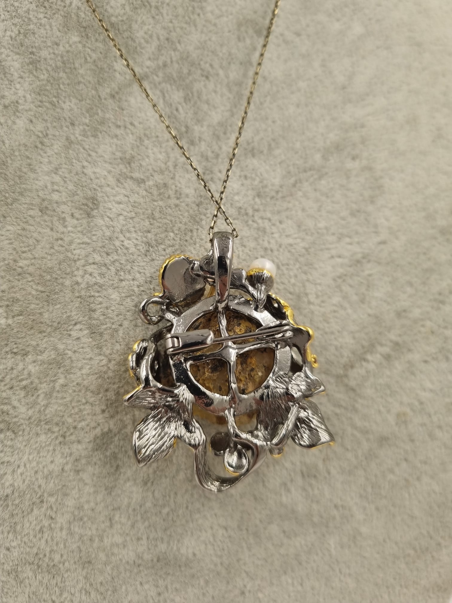 Melek Gözü Özel Seri Antik Gümüş Kuvars Safir İnci