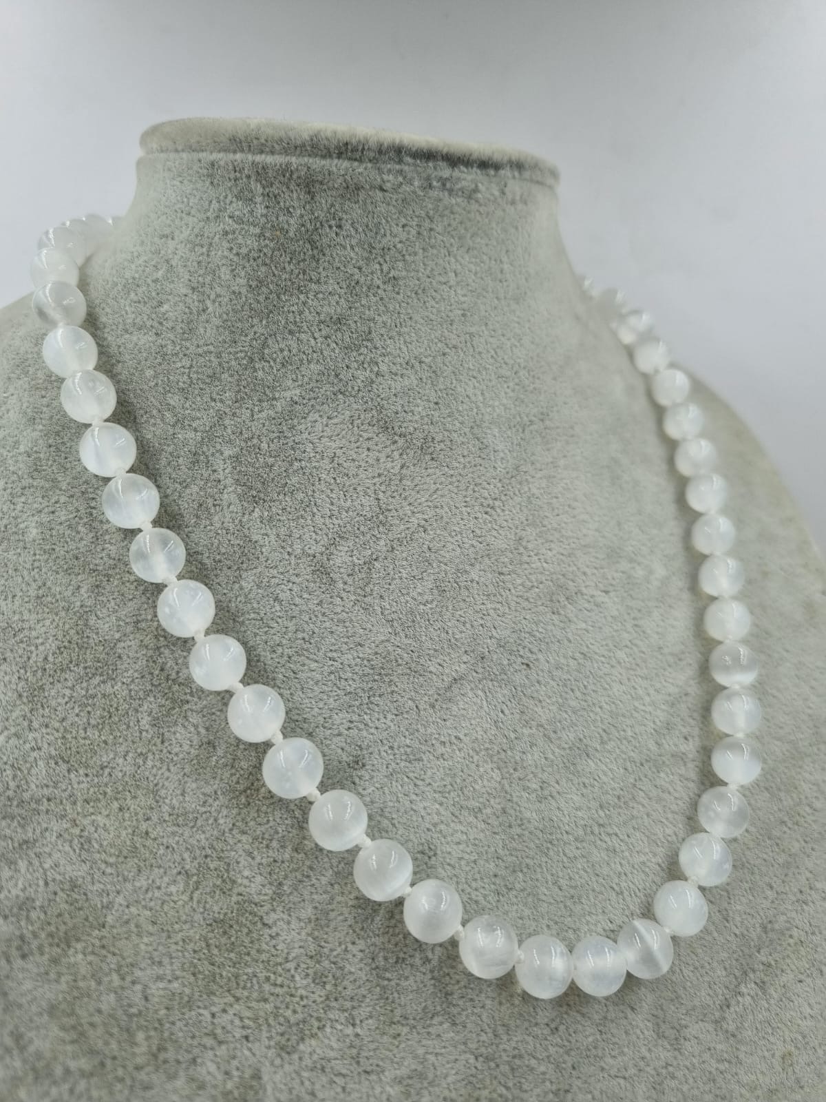 Selenit 10mm/45cm Kolye 
