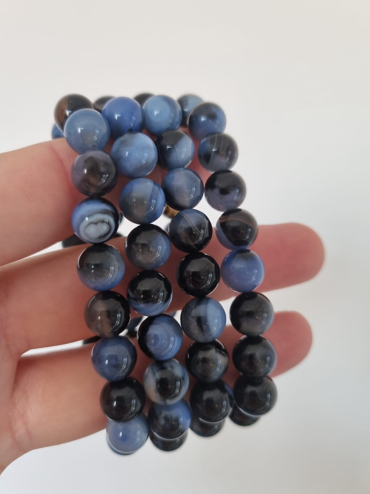 Mavi Akik 10mm Doğaltaş Bileklik