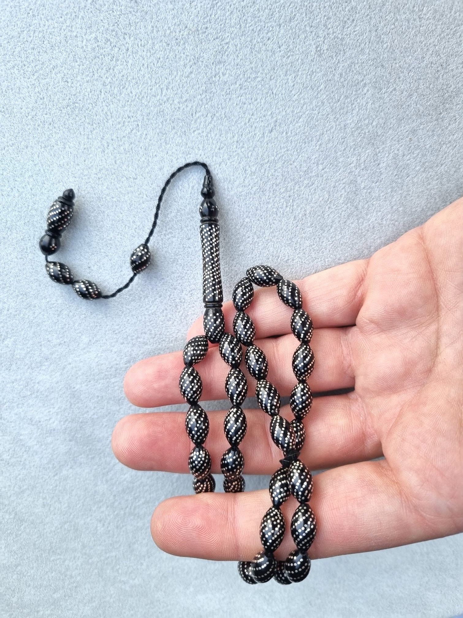 Kuka Gümüş Detaylı Tespih 33