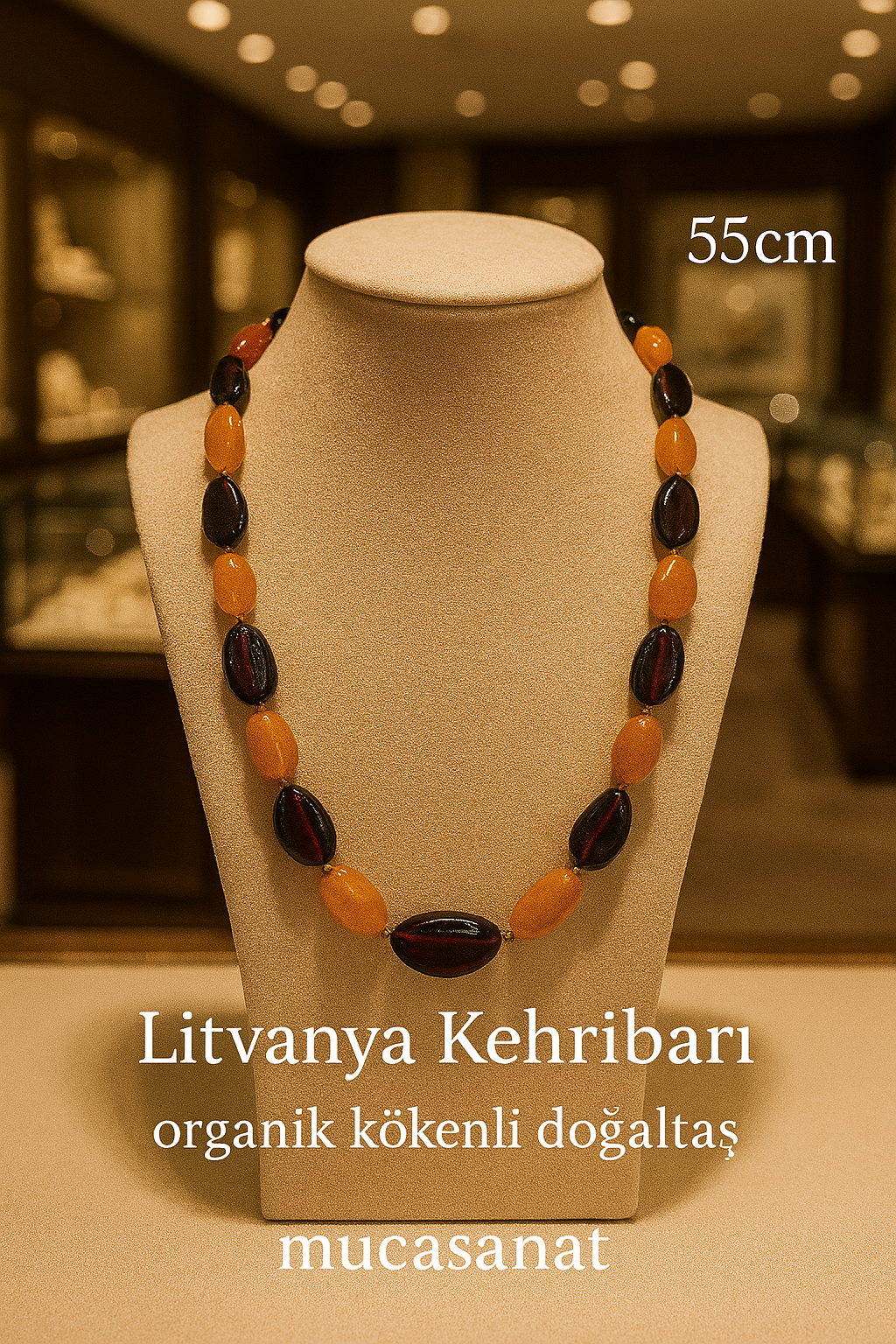 Özel Kesim Kehribar 50cm Litvanya