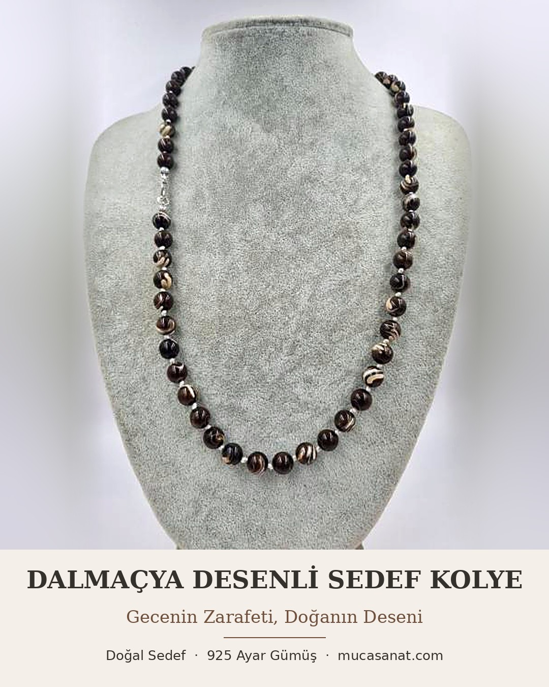SEDEF DALMAÇYA GÜMÜŞ KOLYE — Gecenin Zarafeti, Doğanın Eşsiz Deseni