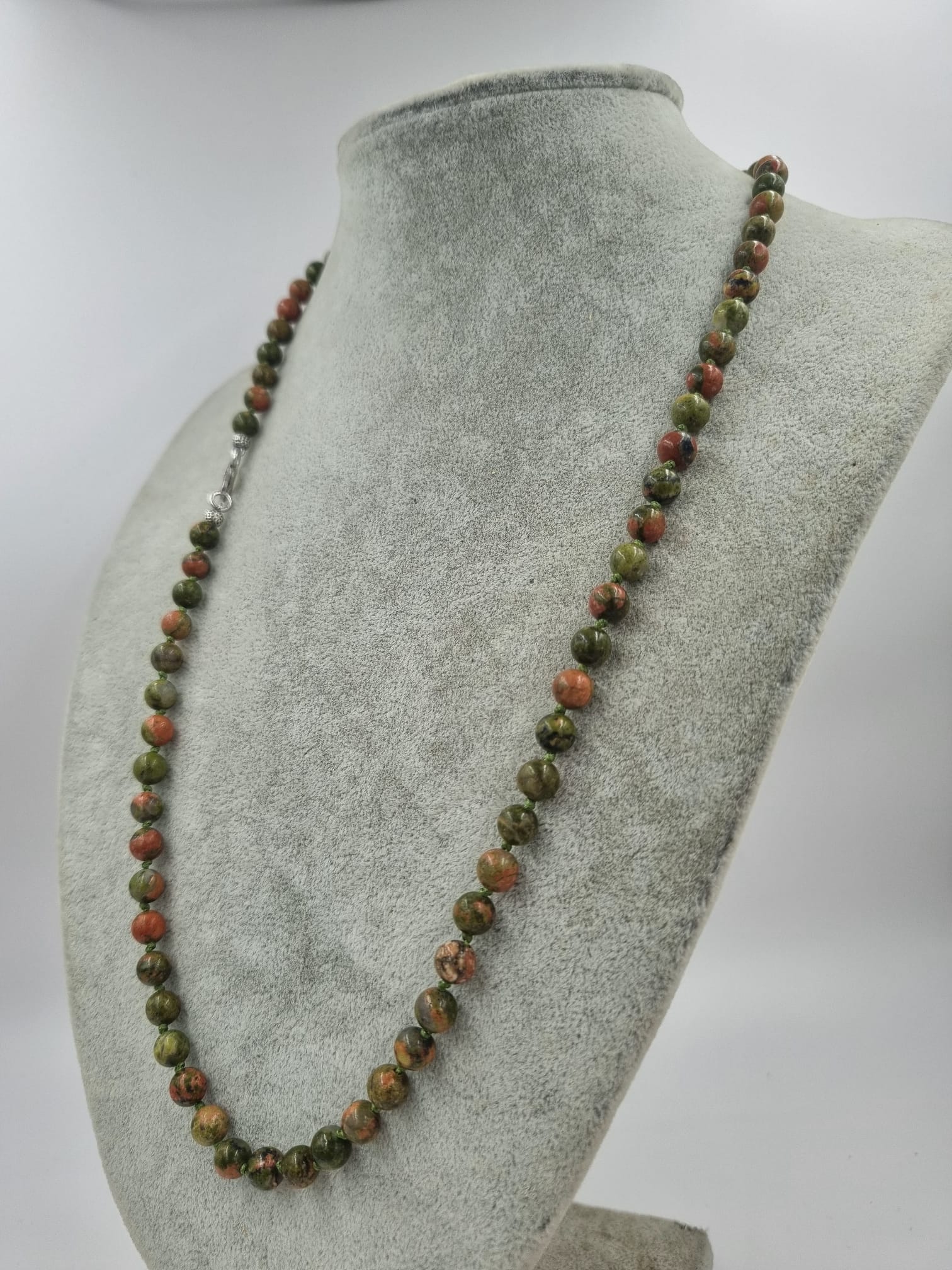 Unakit 6mm/55cm Doğaltaş Kolye Gümüş