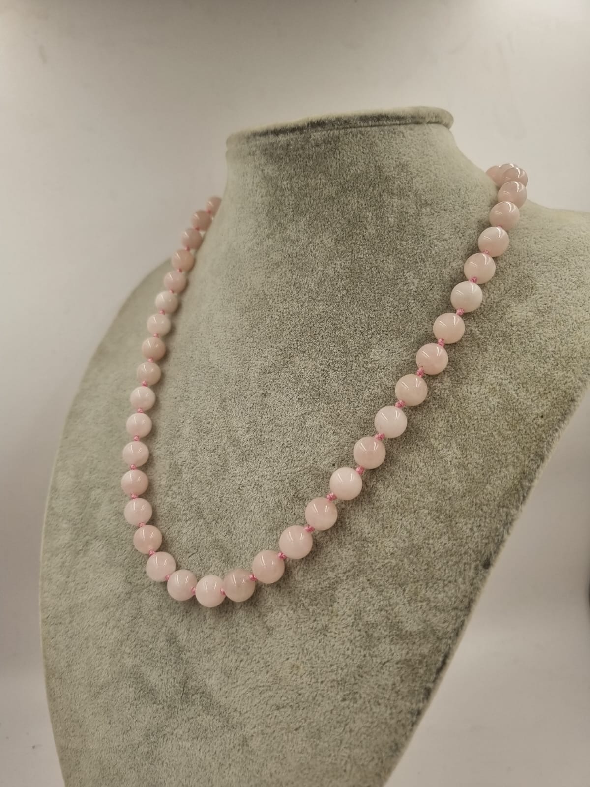 Pembe Kuvars 10mm/50cm Kolye