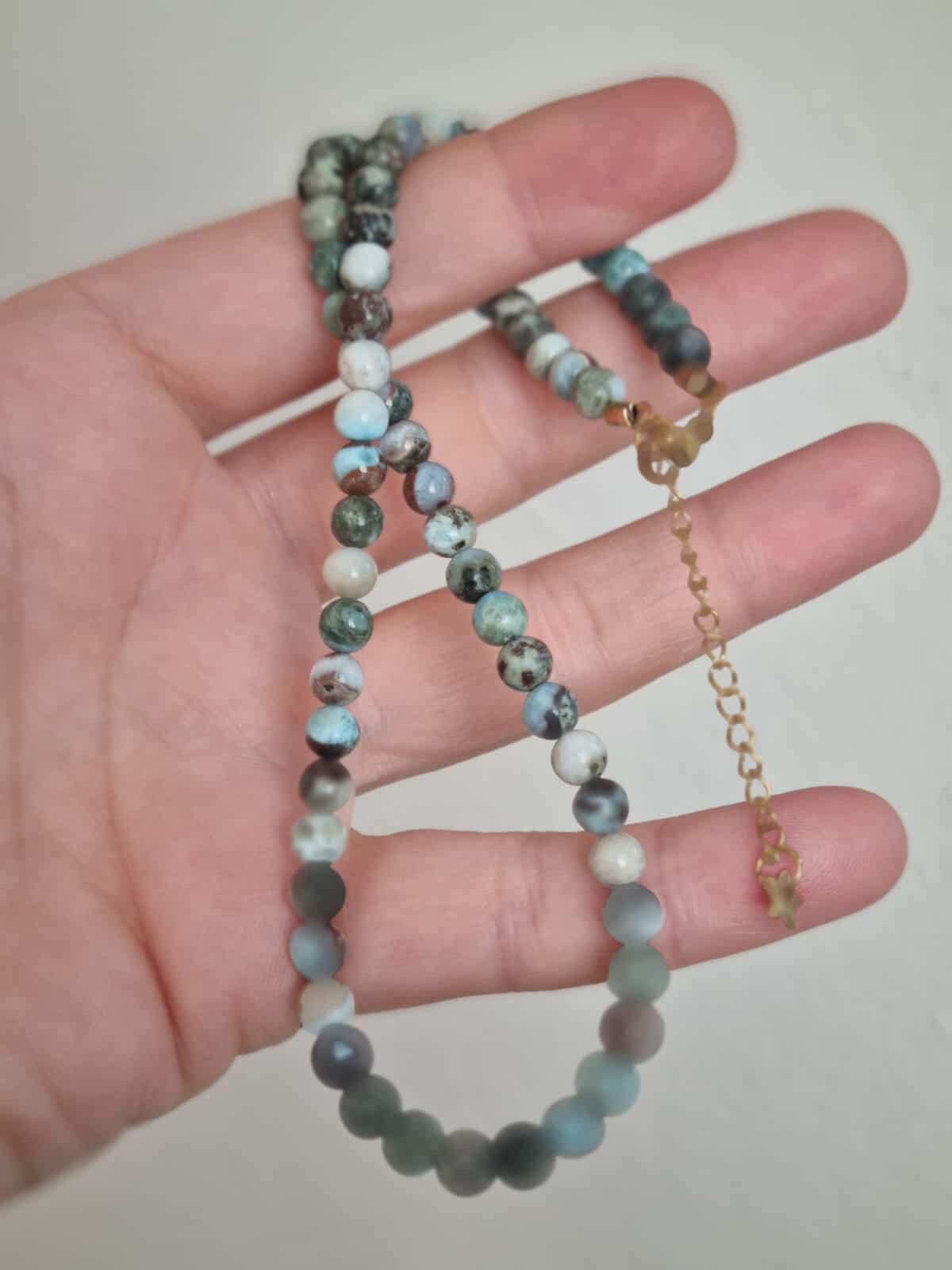 Larimar 8mm 45cm Kolye