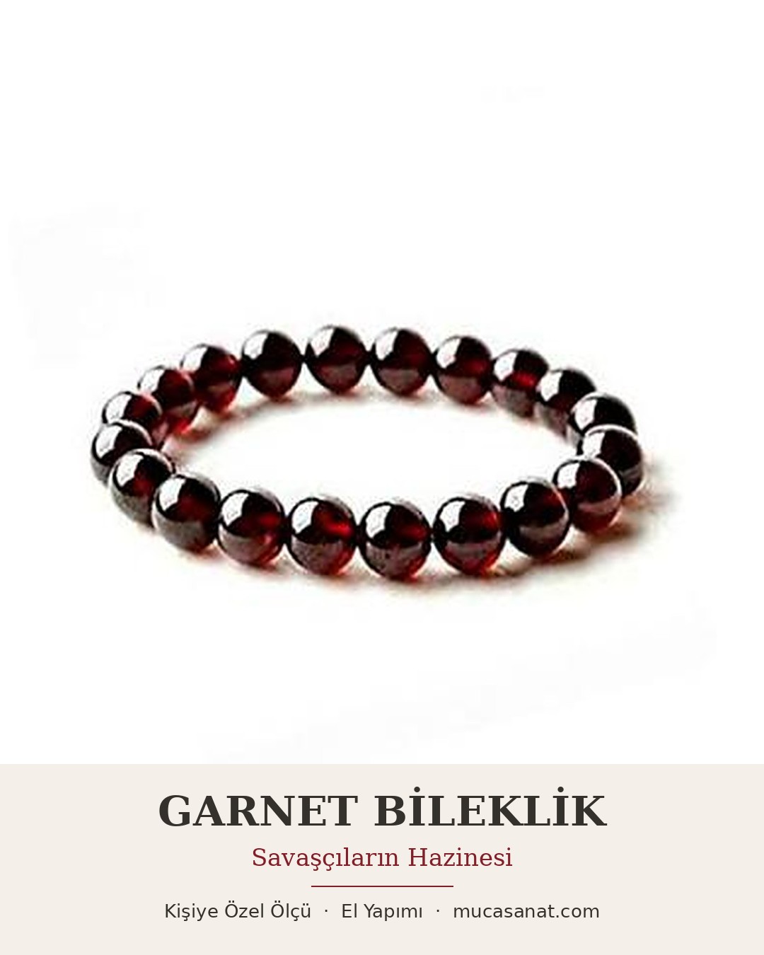 Garnet (Lal) 8mm Doğal Taş Bileklik