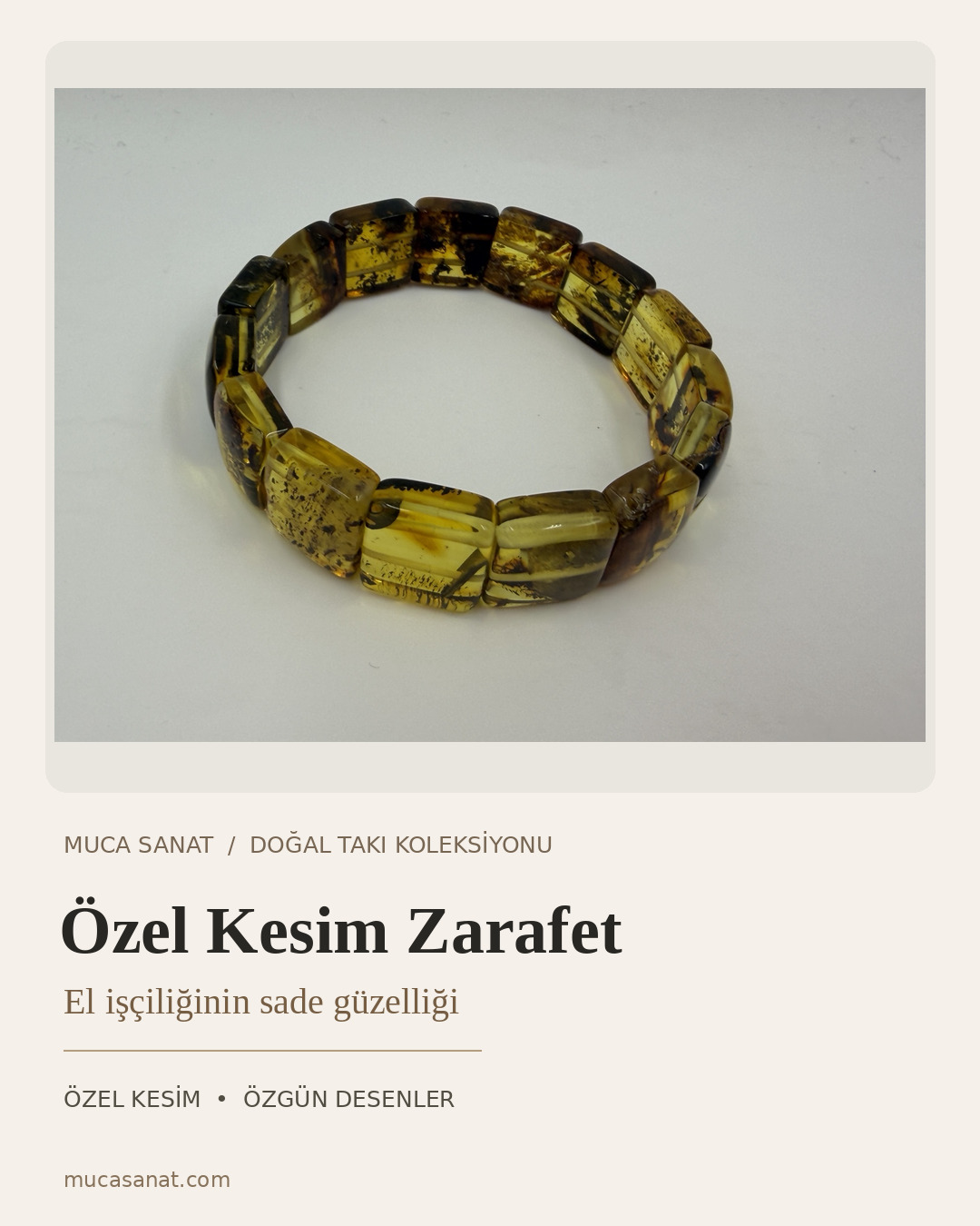 ÖZEL TASARIM FOSİLLİ BALTIK KEHRİBARI BİLEKLİK