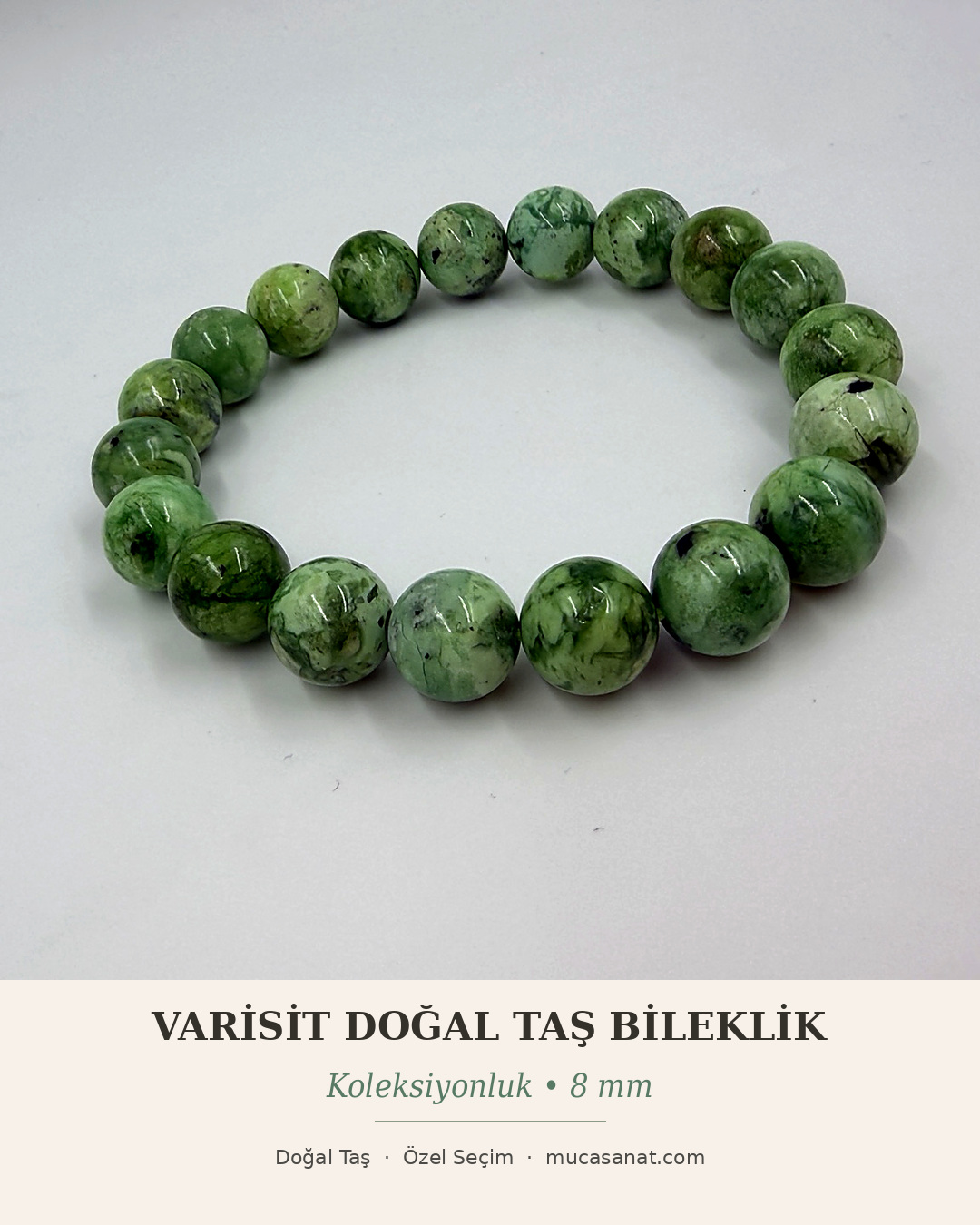 Varisit 8 mm Doğal Taş Bileklik – Koleksiyonluk