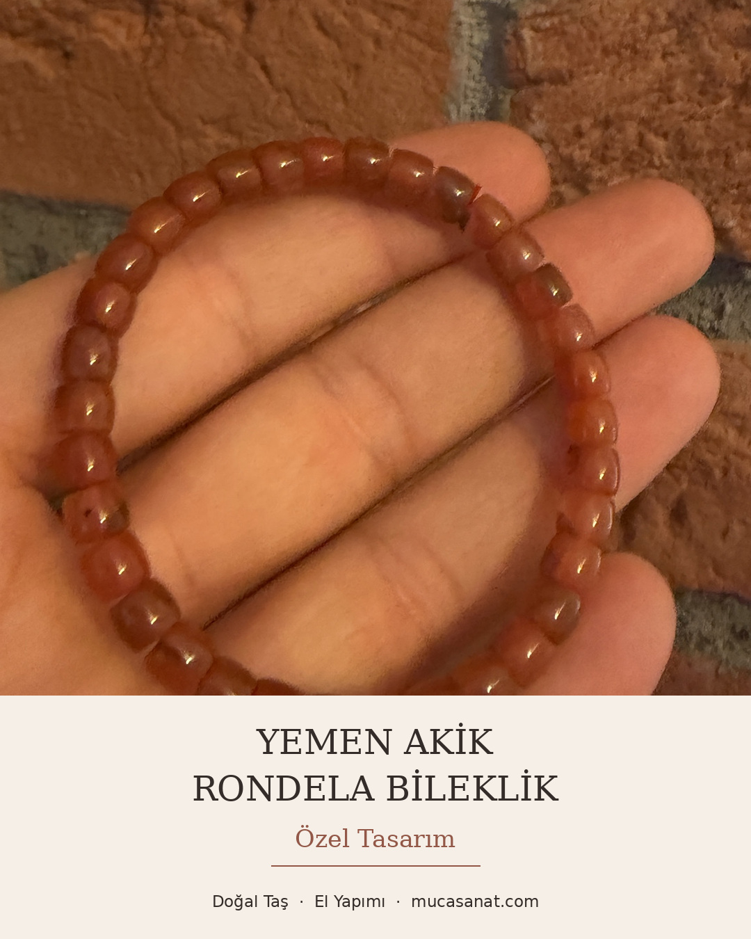 YEMEN AKİK RONDELA ÖZEL TASARIM BİLEKLİK