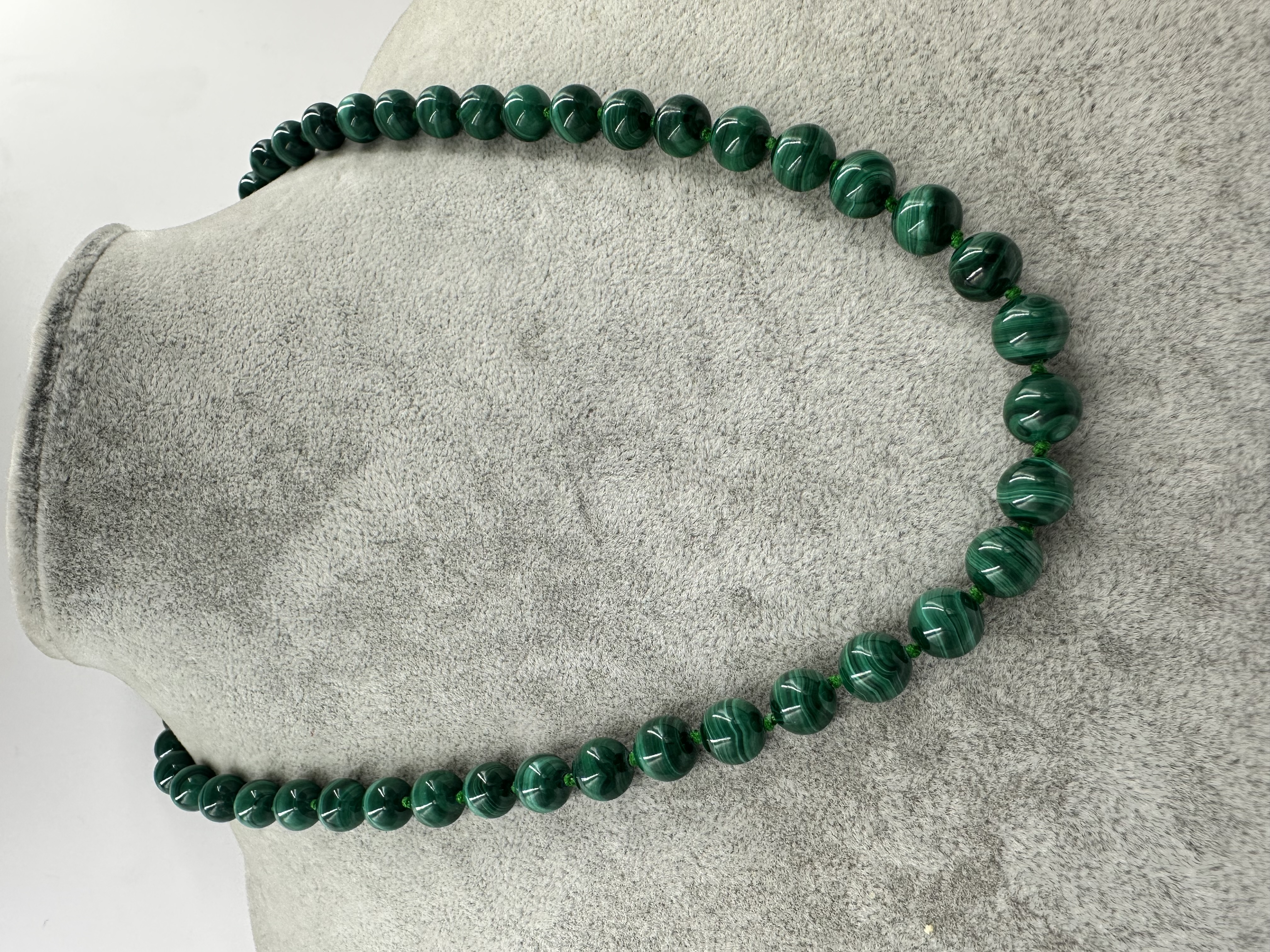 Malahit 8mm/50cm Gümüş