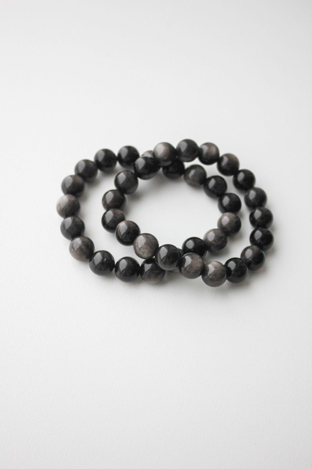 Silver Obsidiyen Taşı Bileklik – 8 mm