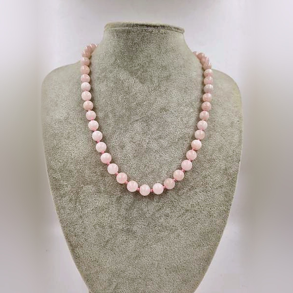 Pembe Kuvars Kolye 10mm/50cm Kolye