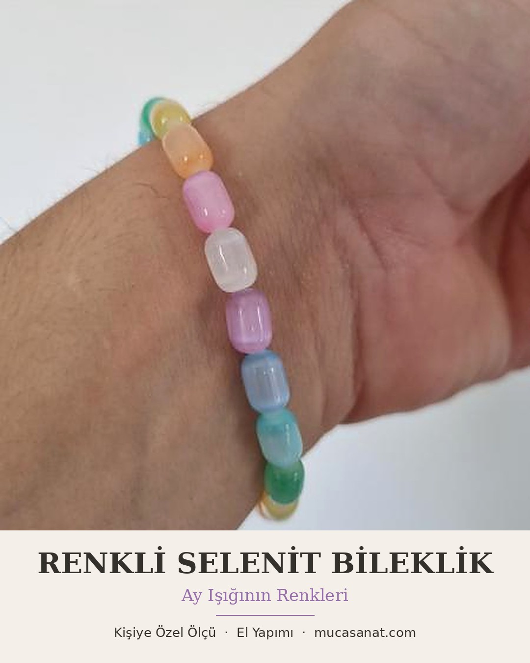 Rainbow Selenit Doğaltaş Bileklik