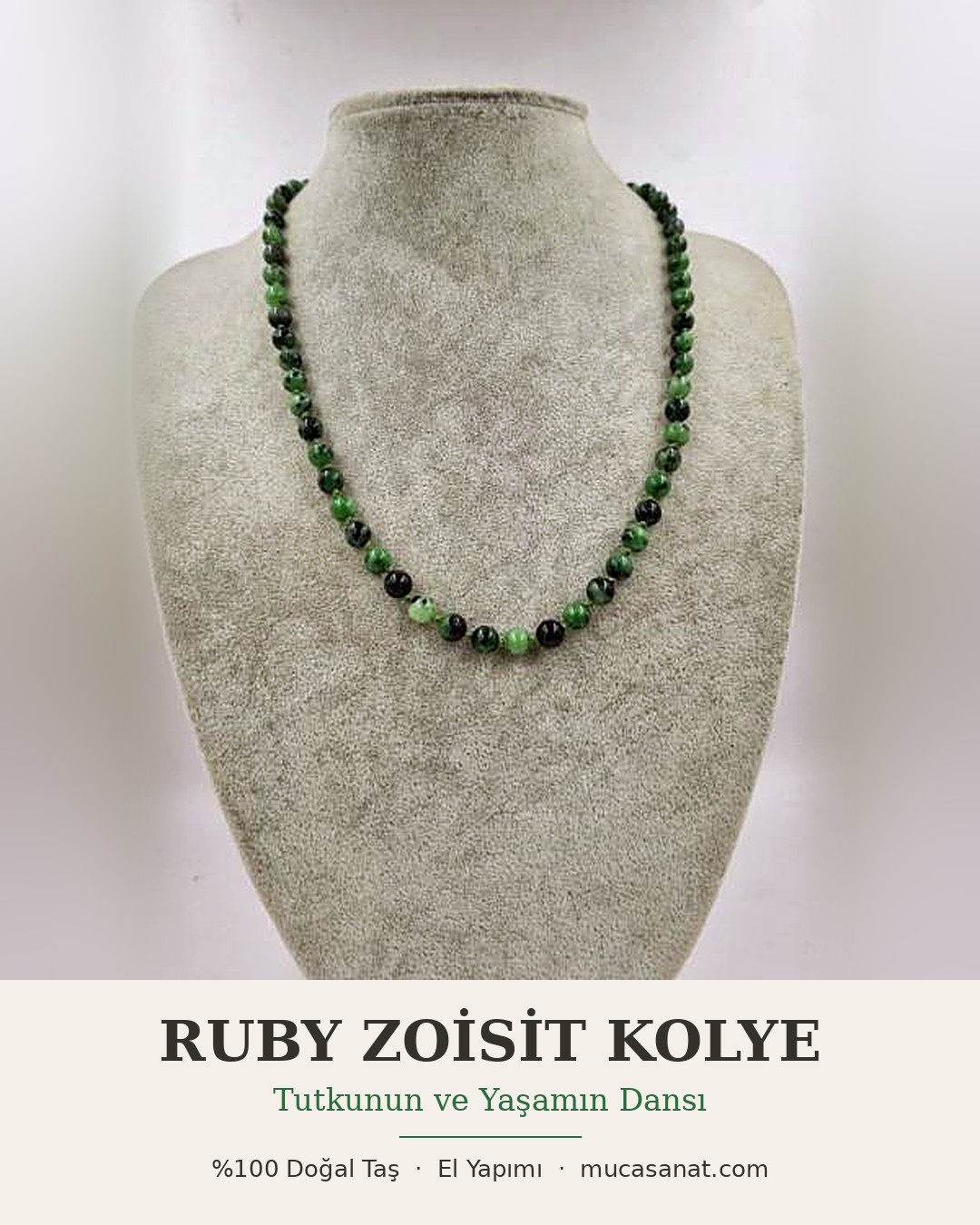 Ruby Ziosite Kolye 6mm/45cm