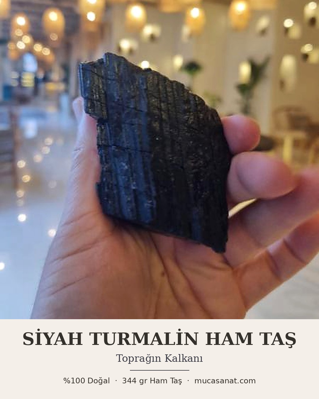 Siyah Turmalin 344gr Ham Taş