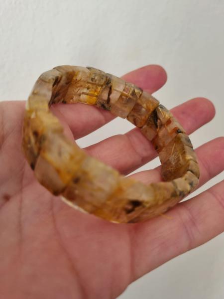 Golden Healer Taşı Bileklik – Özel Kesim Fosillli