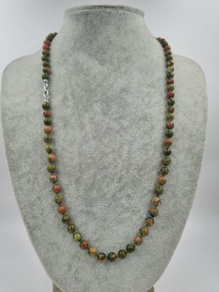 Unakit 6mm/55cm Doğaltaş Kolye Gümüş