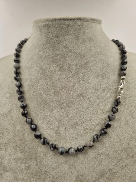 Karlı Obsidiyen 6mm/45cm