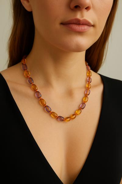 Ametrin (Sitrin-Ametist) Kolye 50cm
