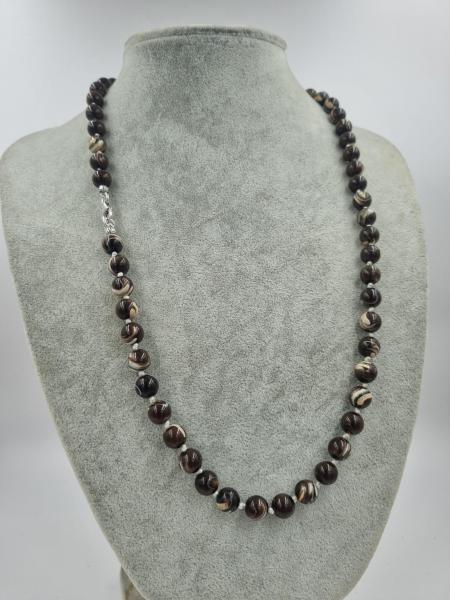 Sedef Dalmaçya 8mm/55cm Gümüş Kolye