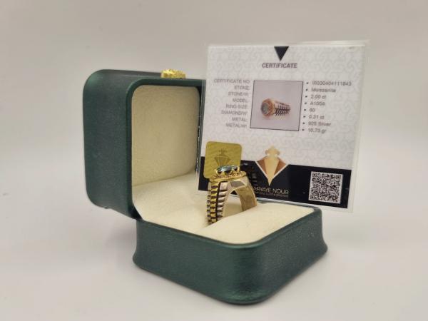 Moissanite Pırlantalı Gümüş Yüzük