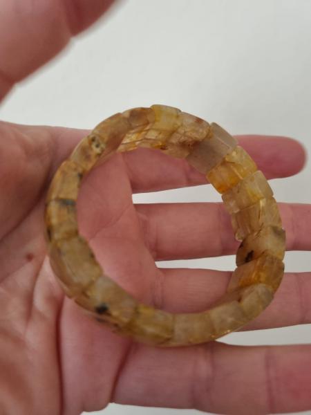 Golden Healer Bileklik – Fosilli Özel Kesim