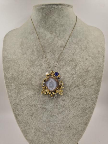 Melek Gözü Özel Seri Antik Gümüş Kuvars Safir İnci