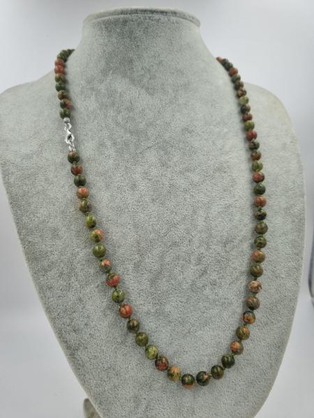 Unakit 6mm/55cm Doğaltaş Kolye Gümüş