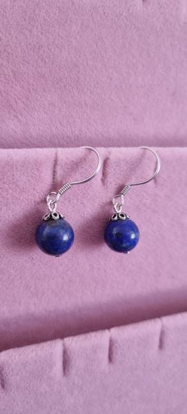 Lapis Lazuli Doğaltaş Gümüş Küpe