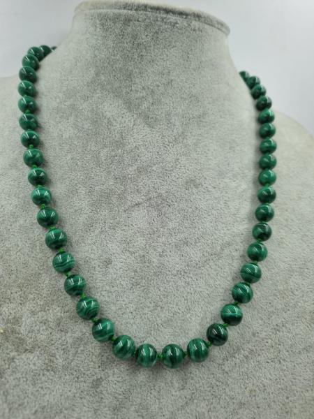 Malahit 8mm/50cm Gümüş