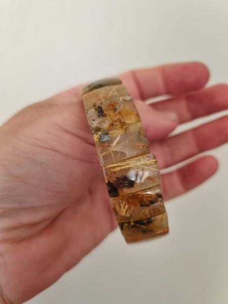 Golden Healer Taşı Bileklik – Özel Kesim Fosillli