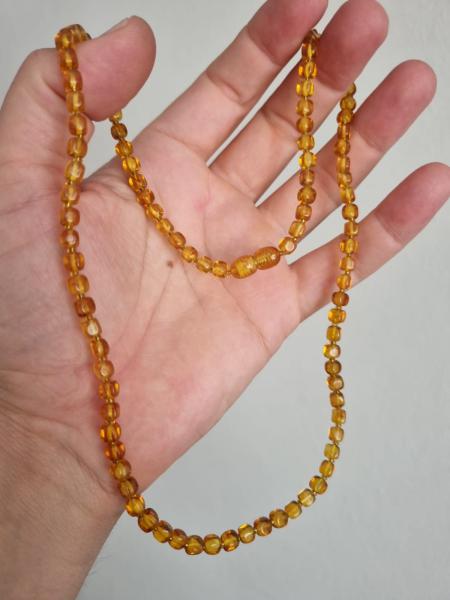 Bal Kehribar Küp Kolye 50cm Prime