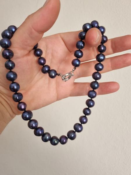 Doğal Siyah İnci 10mm/45cm Kolye