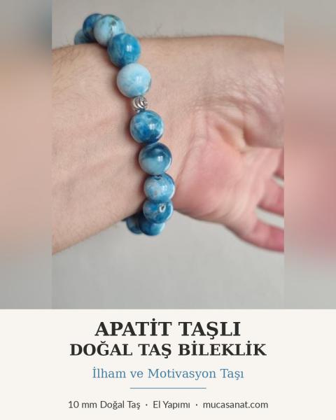 Apatit 10mm Fas Doğal Taş Bileklik