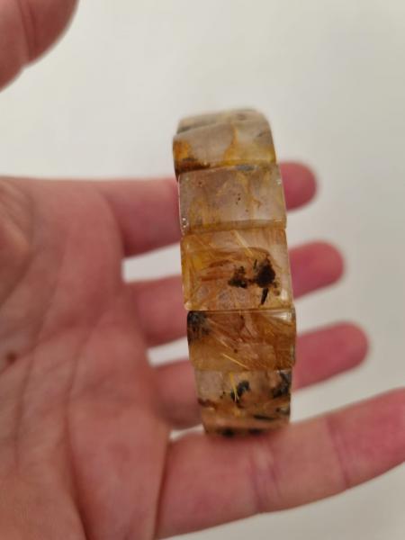 Golden Healer Taşı Bileklik – Özel Kesim Fosillli