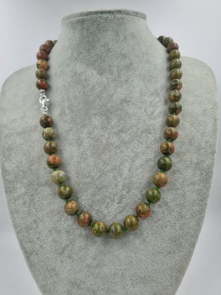 Unakit 10mm/55cm Doğaltaş Kolye Gümüş