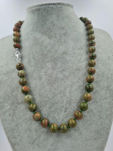 Unakit 10mm/55cm Doğaltaş Kolye Gümüş