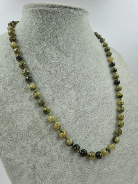 Yeşil Turmalin 8mm/45cm Kolye