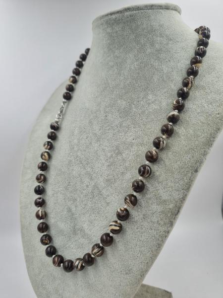 Sedef Dalmaçya 8mm/55cm Gümüş Kolye