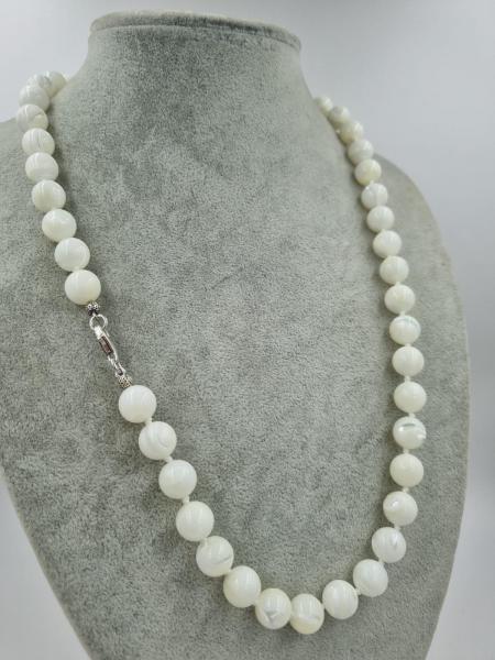 Beyaz Sedef 55cm Gümüş Kolye Arınma